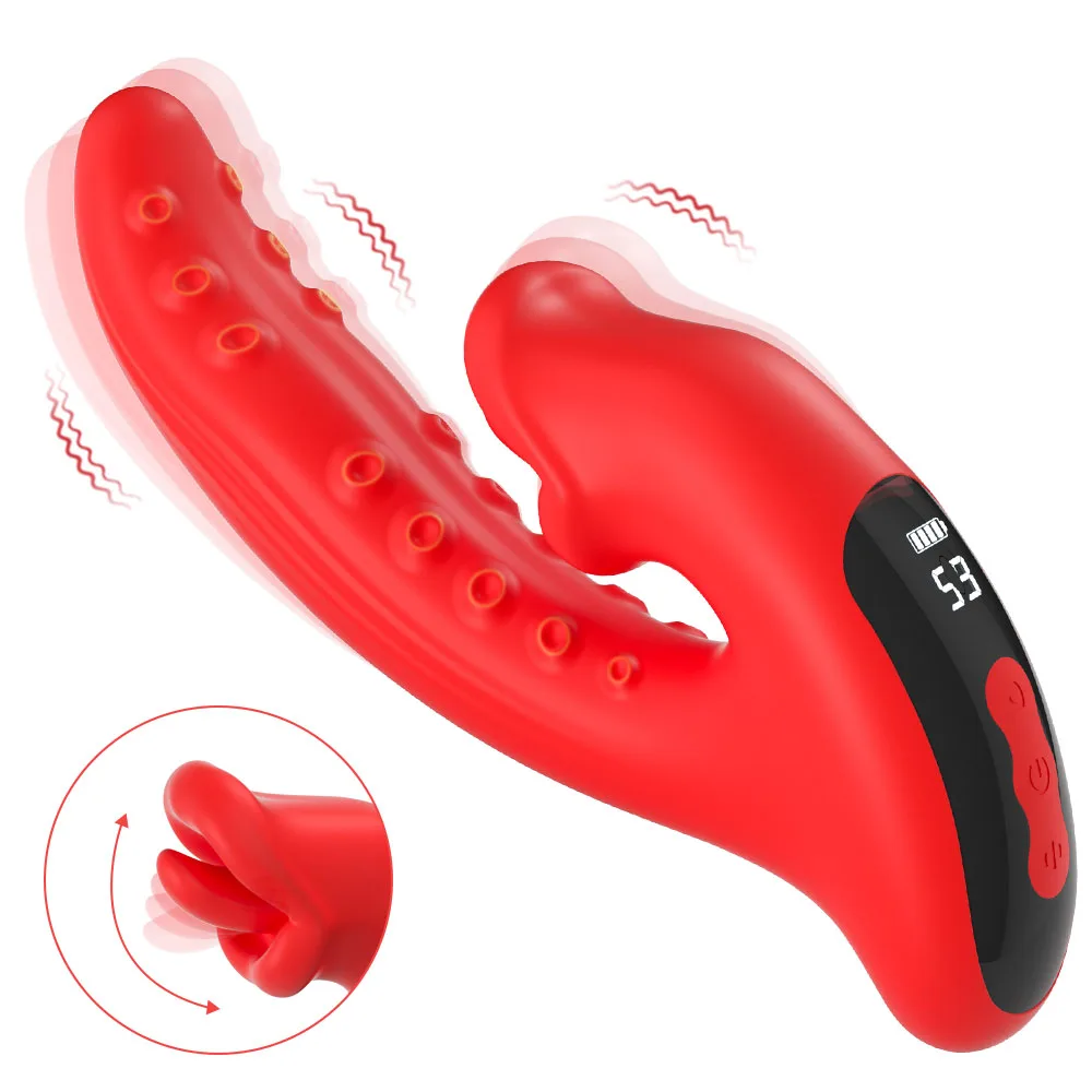 Dual Tongue Thrill licking vibrator, front view